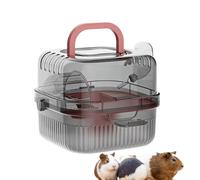 Qiwieod Cage de Transport pour Hamster - Boîte Habitat Portable et aérée,Cage de Voyage pour Petits Animaux,pour gerbilles, cochons d'Inde, Souris, Lapins, Chinchillas, randonnée, Camping,