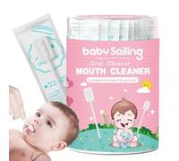 Qiwieod Nettoyant buccal pour bébé,Nettoyant buccal pour bébé, Bâtonnet nettoyant pour gomme de gaze orale, 30 pièces, Nettoyeur de gomme de gaze de langue orale Portable, nettoyeur de langue de
