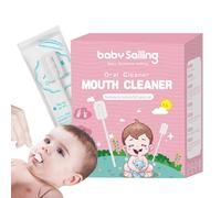 Qiwieod Nettoyant buccal pour bébé, nettoyant pour la langue en gaze pour bébé,Bâton de nettoyage buccal doux 30 pièces | Nettoyeur de gomme de gaze de langue orale Portable, nettoyeur de langue de
