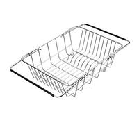 QIWODE Support de Plaque égouttoir à Vaisselle en Acier Inoxydable, Panier de Support de séchage Extensible pour Fruits, légumes, Pots, Assiettes et ustensiles de Cuisine (Style A: Arch Net)