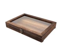 QIXCXAZ Coffret en bois de style vintage avec couvercle transparent pour exposer des bijoux et organiser des objets de collection précieux. Peut servir de