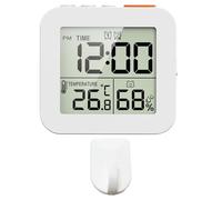 QIXCXAZ Horloge Murale thermomètre-hygromètre offrant Un Affichage Clair, conçue pour compléter Une décoration de Salle de Bain élégante. Réveil