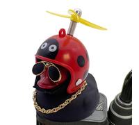 qixeuoa Accessoires de voiture de canard - Décoration de voiture, jouet de canard couineur | - Canard avec chapeau d'hélice, accessoires de tableau de bord, décorations de voiture, canard à faire