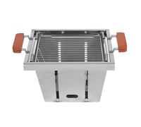 qixeuoa Barbecue portable - Barbecue au charbon de bois avec 4 niveaux de hauteur réglables - Réchaud de randonnée portable - Pour balcon, pique-nique, randonnée, aventure, barbecue, activités de