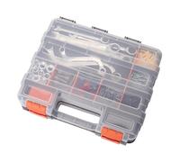 qixeuoa Boîte à Outils - Coffret à 34 Compartiments avec Double Face | Conteneur de Stockage Matériel et Boîte à Outils | pour Garage, Atelier Maison, Vis, Matériel, Écrou, Douille et