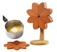 qixeuoa Dessous de verre pour plats chauds | Moulins à vent antidérapants | Dessous de verre en bois pour aliments chauds - Pour décoration de cuisine, table, bureau, comptoir, bar, ferme, bureau