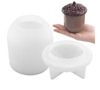 qixeuoa Eicheel Moule en silicone avec couvercle, pommes de pin, cônes de pin, verre de conservation, moule en silicone stable, pour la fabrication de récipients faits maison, savons, bougies