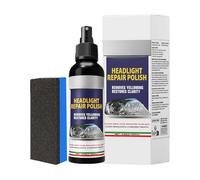 qixeuoa Kit de restauration de phares avant - 120 ml de produit de traitement avec - nettoyant et kit de restauration - Pour véhicules tout-terrain, moto, camion, maison, garage et véhicule