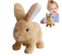 qixeuoa Lapin en Peluche,Jouet Interactif Lapin De Paques,Jouet De Figure en PelucheInteractive Mignon Lapiin en Peluche,Cadeaux Pâques Jeunes pour Câliner Accompagner