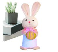 qixeuoa Peluche Lapin - Figurines De Pâques Lumineuses en Forme De Lapin | Jouet Doux et Décoration en Forme de | pour Chambre Salon Canapé Lit Étagère Voiture Voyage Journée des Fête
