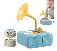 qixeuoa Phonographe Enfant avec 96 Cartes | Tourne-Disque pour Tout-Petits - Jouet Sensoriel Éducatif pour Apprentissage Musical Jeu Nostalgie Histoires du Soir Temps Familial Salle de Classe