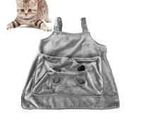 qixeuoa Porte-Chat Ventral | Sac en Polaire Corail avec Poche Ajustable,Transporteur pour Chat Portable en Polaire Corail,pour Soin des Griffes Chiot Races Petite Moyenne Promenade en Extérieur