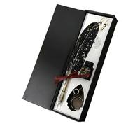 qixeuoa Set De Plume Et Encre Pour Écriture - Outil d'Écriture Ancien et Traditionnel,Styloscope Déco Maison | pour Écrivains, Artistes, Étudiants, Enseignants, Collectionneurs