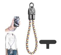 Qixfyze Câble de Charge C Vers C 240W avec Bracelet Portable, Câble de Données et Cordon Téléphone 2 en 1, Cordon Type C et Dragonne, Chargeur Rapide Portable Tendance(Rainbow(0.3M))