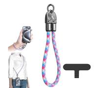 Qixfyze Câble de Charge C Vers C 240W avec Bracelet Portable, Câble de Données et Cordon Téléphone 2 en 1, Cordon Type C et Dragonne, Chargeur Rapide Portable Tendance(Pink(0.3M))