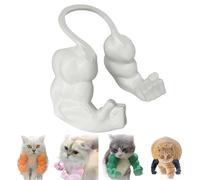 Qixfyze Collier Amusant pour Chat avec Bras, Doigt d'honneur Musclé, Jouet Créatif Imprimé en 3D pour Animal de Compagnie, Accessoire de Déguisement d'halloween Chatons(Middle Finger White)