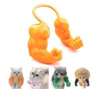 Qixfyze Collier Amusant pour Chat avec Bras, Doigt d'honneur Musclé, Jouet Créatif Imprimé en 3D pour Animal de Compagnie, Accessoire de Déguisement d'halloween Chatons(Middle Finger Yellow)