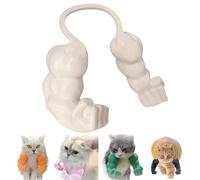 Qixfyze Collier Amusant pour Chat avec Bras, Doigt d'honneur Musclé, Jouet Créatif Imprimé en 3D pour Animal de Compagnie, Accessoire de Déguisement d'halloween Chatons(Middle Finger Skin)