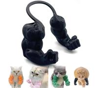 Qixfyze Collier Amusant pour Chat avec Bras, Doigt d'honneur Musclé, Jouet Créatif Imprimé en 3D pour Animal de Compagnie, Accessoire de Déguisement d'halloween Chatons(Middle Finger Black)
