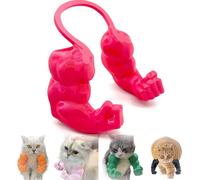 Qixfyze Collier Amusant pour Chat avec Bras, Doigt d'honneur Musclé, Jouet Créatif Imprimé en 3D pour Animal de Compagnie, Accessoire de Déguisement d'halloween Chatons(Middle Finger Red)