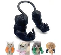 Qixfyze Collier Amusant pour Chat avec Bras, Doigt d'honneur Musclé, Jouet Créatif Imprimé en 3D pour Animal de Compagnie, Accessoire de Déguisement d'halloween Chatons(Fist Black)