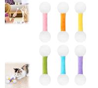 Qixfyze Lot de 6 Jouets Q-Tip en Coton for Chat, bâtonnets interactifs en Peluche Douce for Les Amoureux des Chats, Jouet de Dentition Robuste à mâcher conçu for Les Animaux d'intérieur(6pcs a)