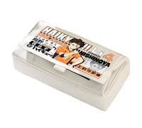 Qixiaan Hinata Shoyo Trousse à crayons 22 x 11 x 10 cm Tobio Kageyama Anime Imprimé Dessin animé Multifonction Sac à crayons en toile Trousse à crayons Fournitures scolaires, Type 10, 22x11x10cm