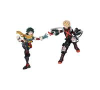 Qixiaan MHA Figurine Midoriya Izuku Action Figure Cartoon Bakugou Katsuki Statue 21 cm PVC Fait à la main Statue Anime Statue debout Modèle Cadeau pour les fans