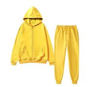 Qixiu ensemble sport femme,vetement femme hiver,Women With Pants Plus Leisure Winter Fleece Plush Women Suits Socquettes Homme Coton (Yellow, M)
