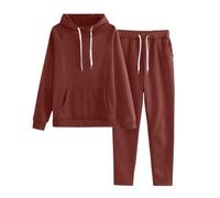 Qixiu vêtements sport femme,leggings femme avec poche téléphone,Women'S Solid Color Solid Color With Hat Sports Suit Women Billet Homme (Coffee, XXXXL)