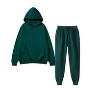 Qixiu vêtements sport femme,sweats à capuche femme,Women With Pants Plus Leisure Winter Fleece Plush Women Suits Socquettes Homme Coton (Green, M)
