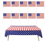 QIXNBL 1 Morceau De Nappe Drapeau Américain, 10 Morceaux De Drapeau Américain, Nappe De Fête Rectangulaire, Fournitures De Décoration De Restaurant du Jour De L'Indépendance.