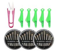 QIXNBL 3 Boîtes D'Aiguilles À Coudre, 1 Morceau De Ciseaux en Forme De U, 5 Morceaux De Plomb Rapide, Boîte À Aiguilles À Coudre, Ciseaux pour Enlever Le Fil, Outils De Réparation De Vêtements.
