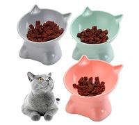 Qixuer 3 Pcs Gamelles Pour Chats En Plastique, Civière De Chaussure Antidérapant Bol d'Alimentation Pour Chat Gamelle Pour Animaux De Compagnie Gamelles Pour Chats En Plastique Set