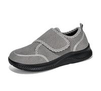 QIXUJAK Chaussures Larges pour diabétiques Chaussures de Marche Unisexes Extra-Larges Baskets légères antidérapantes Protection Confortable pour Les Pieds (Gris,40)