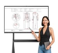 QIXZOCV Tableau intelligent de 55 po pour salle de classe, tableau blanc interactif 4K, écran tactile 20 points, miroir d'écran, Bluetooth/WiFi/HDMI, appareil photo et micro, Android 13, 8 + 128 Go