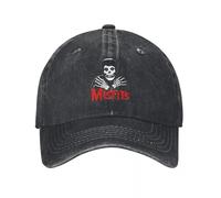 QIYAEUA Casquette imprimée The Misfits Band Hommes Femmes Casquette de Baseball Heavy Metal Distressed Denim Hats Cap Vintage Outdoor All Seasons Travel Snapback Cap Cadeau
