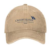 QIYAEUA Credit Suisse Logo Asset Management 2023 Casquette de Baseball en Denim Gestion des Risques Trucker Papa Chapeau Couple Femmes Crème Solaire Casquettes de Baseball Cadeau