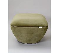 Qiyano Pouf - Grand pouf avec revêtement en velours doux - Vert - Moderne - Carré confortable - Pour salon, chambre à coucher - Décoration en cuir synthétique - Hauteur : environ 43 cm - Couleur :