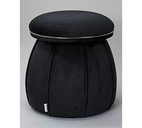 Qiyano Pouf Tabouret en Velours Doux Noir en Forme de cône en Forme de Champignon pour Salon Chambre à Coucher Chambre d'enfant, décoration en Simili Cuir Graphite Hauteur env. 55 cm, Noir