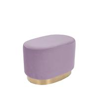 Qiyano Tabouret de coiffeuse - Pouf en velours - Disponible en différentes tailles et couleurs - Avec bordure dorée - Pour salon, chambre à coucher ou dressing - Ovale - Couleur : rose