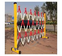 QIYFOZ Barrière de Circulation rétractable, portillon de sécurité Mobile, barrière Pliable Extensible de 1,2 m de Haut pour la signalisation routière, avec Roues, Rouge 1,2 x 4