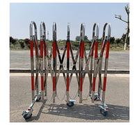 QIYFOZ Barrière de sécurité Extensible en Acier Inoxydable pour garages, écoles et centres commerciaux ; clôture de Circulation rétractable Rouge et Argent ; barrière de sécurit