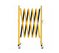 QIYFOZ Barrière de signalisation rétractable - Barrière de sécurité Mobile et Pliable Extensible avec Roues - Clôture de Circulation métallique pour la Gestion des foules sur Le