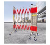 QIYFOZ Barrière métallique Extensible, barrière de Circulation Portable Industrielle, clôture de sécurité rétractable en Acier Inoxydable avec Roues, barrière Mobile de contrôle