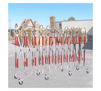 QIYFOZ Barrière métallique Extensible, barrière de Circulation rétractable Industrielle, barrière de sécurité Portable en Acier sur Roues, clôture Mobile Extensible pour Le cont