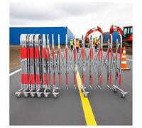 QIYFOZ Barrière métallique Extensible - Clôture de Circulation rétractable avec Roues pour Une Utilisation extérieure, idéale pour la Construction de Routes et la sécurité des g