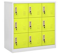QIYFOZ Classeur à 9 Compartiments, Profondeur 45 cm, 9 Portes verrouillables pour dossiers Format Lettre/A4, Montage Facile, idéal pour la Maison ou Le Bureau, Jaune.