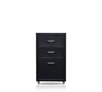 QIYFOZ Classeur à Trois tiroirs, classeur Mobile, Armoire de Rangement de Bureau, casier à Domicile, Armoire de Rangement métallique pour dossiers, Noir - Trois Mping