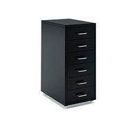 QIYFOZ Classeur métallique à roulettes, 5 tiroirs, Solution de Rangement idéale pour Les Petits espaces à la Maison ou au Bureau. Design Mobile, Durable et élégant, Noir - 32